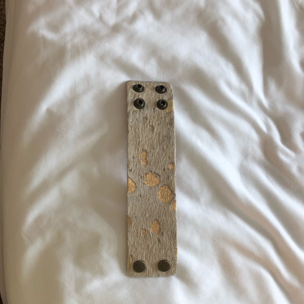 Cream/Gold Cow Skin Cuff